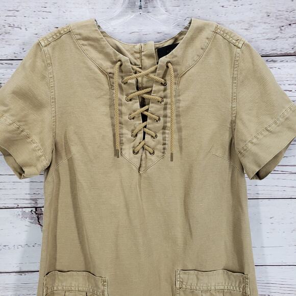 J.CREW Women's Linen Blend Lace Up Cargo Dress Size 6 - Picture 5 of 14